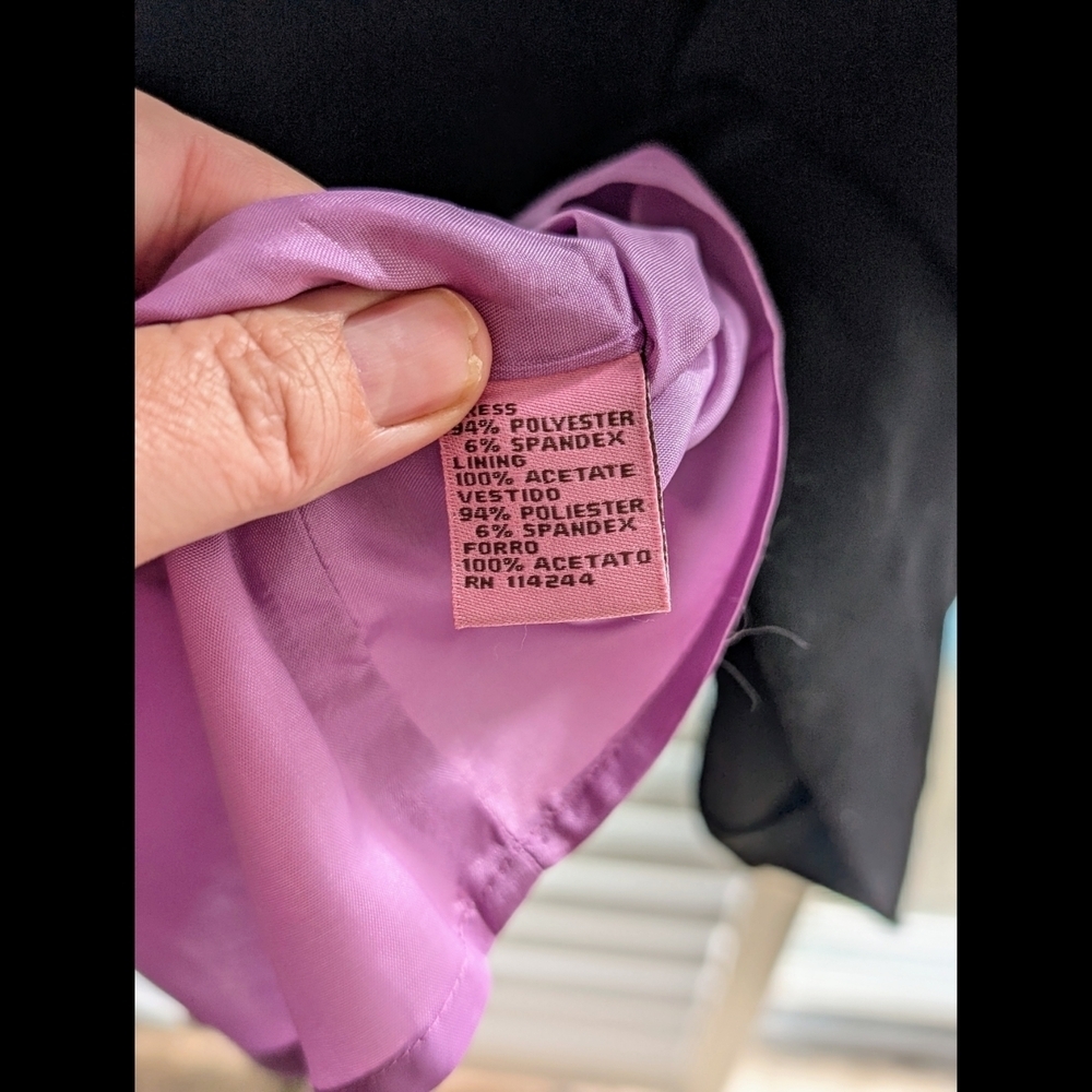 Eliza J Black Dress with Mauve Lining - Picture 7 of 7